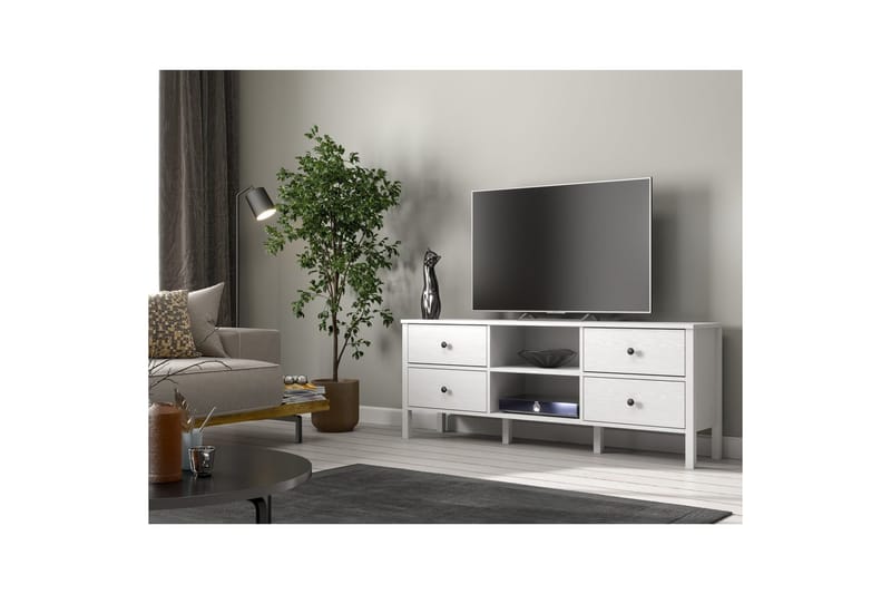 Olyros TV-bænk 160 cm - Natur/Hvid - Møbler - TV borde & mediemøbler - TV-borde