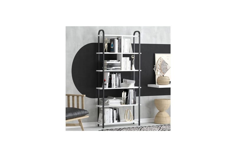 Orvric Bogreol 78 cm - Sort/Hvid - Opbevaring - Hylder & Reoler - Bogreol