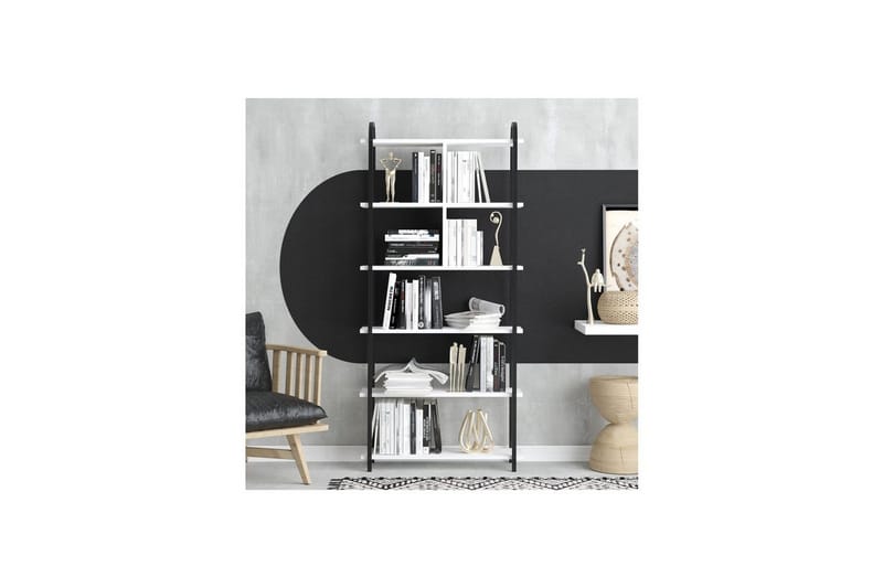 Orvric Bogreol 78 cm - Sort/Hvid - Opbevaring - Hylder & Reoler - Bogreol