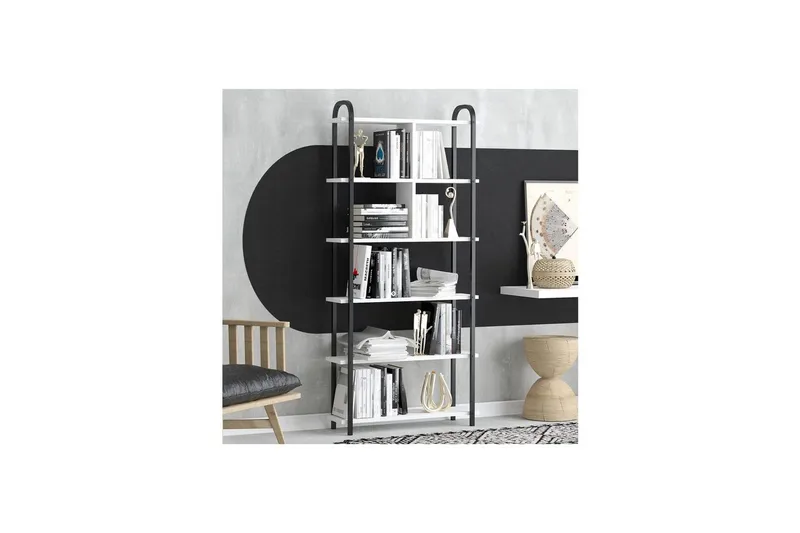 Orvric Bogreol 78 cm - Sort/Hvid - Opbevaring - Hylder & Reoler - Bogreol