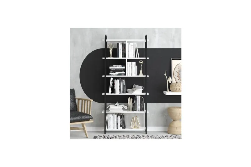 Orvric Bogreol 78 cm - Sort/Hvid - Opbevaring - Hylder & Reoler - Bogreol
