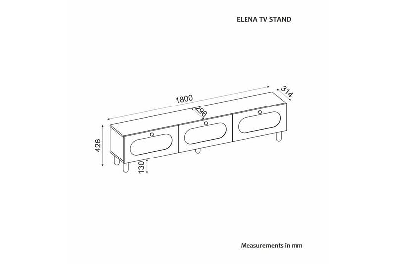 Ossin TV-bænk 180 cm - Hvid - Møbler - TV borde & mediemøbler - TV-borde