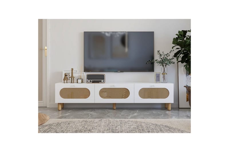 Ossin TV-bænk 180 cm - Hvid - Møbler - TV borde & mediemøbler - TV-borde