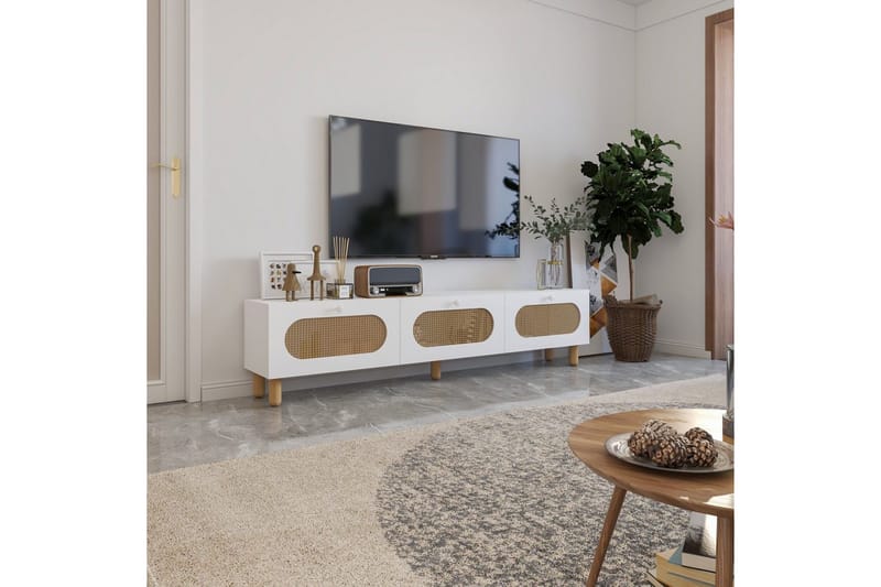 Ossin TV-bænk 180 cm - Hvid - Møbler - TV borde & mediemøbler - TV-borde