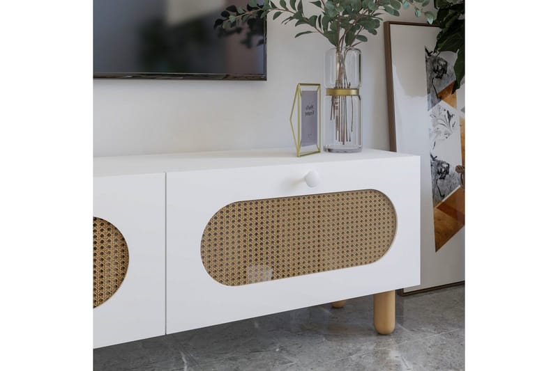 Ossin TV-bænk 180 cm - Hvid - Møbler - TV borde & mediemøbler - TV-borde