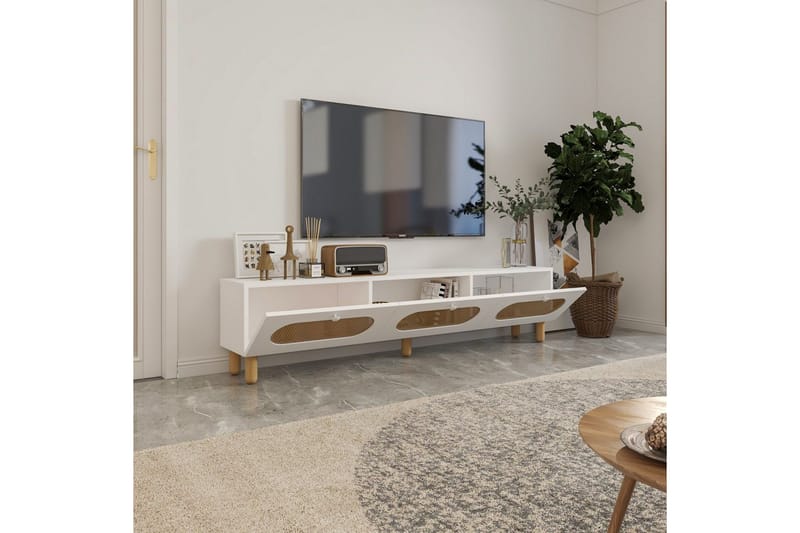 Ossin TV-bænk 180 cm - Hvid - Møbler - TV borde & mediemøbler - TV-borde