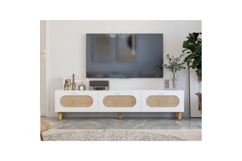Ossin TV-bænk 180 cm - Hvid - Møbler - TV borde & mediemøbler - TV-borde