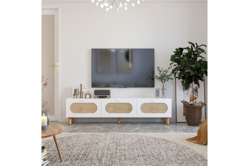 Ossin TV-bænk 180 cm - Hvid - Møbler - TV borde & mediemøbler - TV-borde