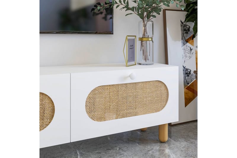 Ossin TV-bænk 180 cm - Hvid - Møbler - TV borde & mediemøbler - TV-borde