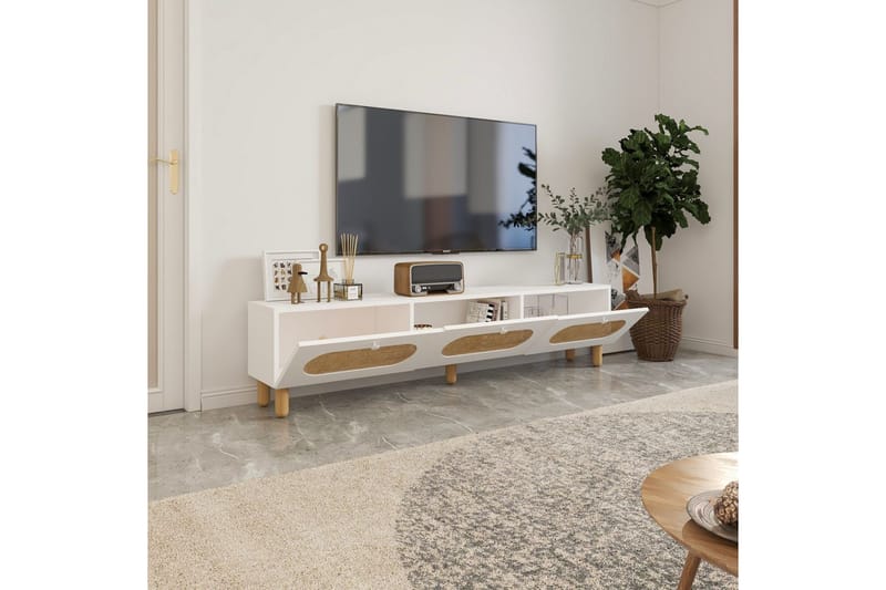 Ossin TV-bænk 180 cm - Hvid - Møbler - TV borde & mediemøbler - TV-borde