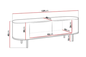 Pantego TV-bænk 139x40 cm - Brun - Møbler - TV borde & mediemøbler - TV-borde