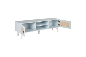 Parton Fritstående TV-bord 140 cm med Opbevaring i Malet Træ - Hvid|Beige - Møbler - TV borde & mediemøbler - TV-borde