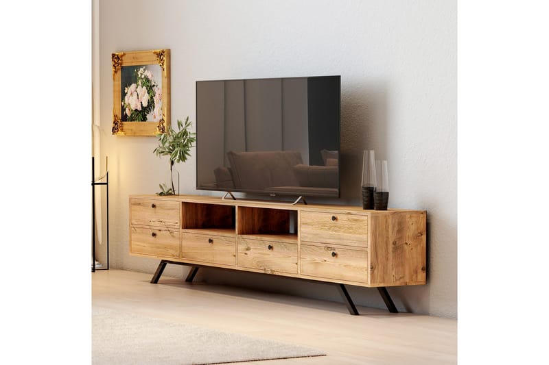 Pega Laizla TV-Bord 180 cm - Mørkebrun / sort - TV-borde
