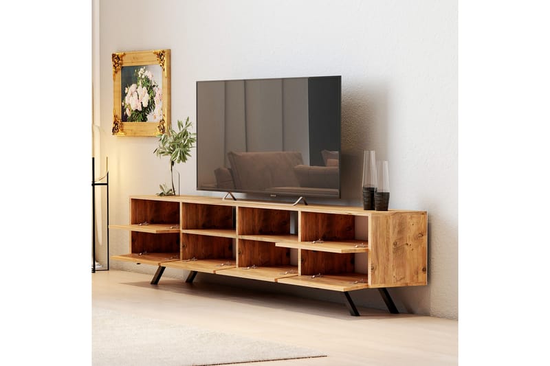 Pega Laizla TV-Bord 180 cm - Mørkebrun / sort - TV-borde