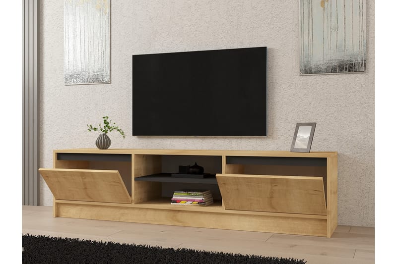 Pelen Tv-bänk 180 cm - Brun/Eg/Antracit - Møbler - TV borde & mediemøbler - TV-borde