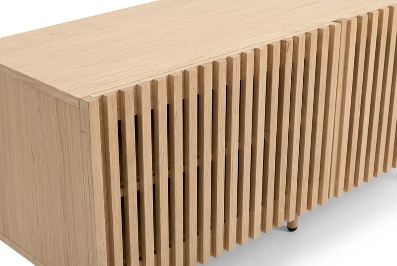Peyra rillet TV-bænk 120 cm - Natur - Møbler - TV borde & mediemøbler - TV-borde