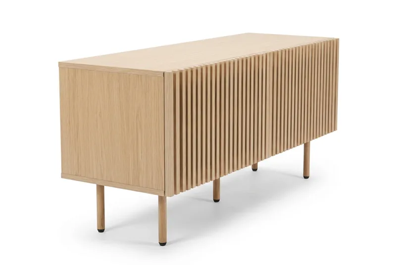 Peyra rillet TV-bænk 120 cm - Natur - Møbler - TV borde & mediemøbler - TV-borde