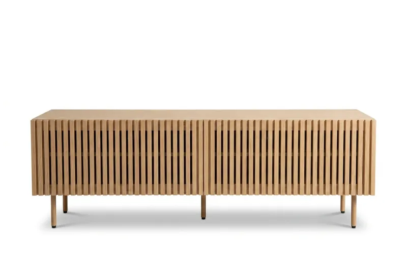 Peyra rillet TV-bænk 160 cm, Natur
