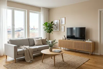 Peyra rillet TV-bænk 160 cm - Natur - Møbler - TV borde & mediemøbler - TV-borde
