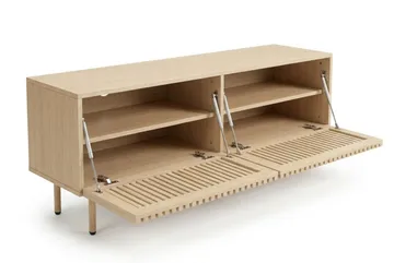 Peyra rillet TV-bænk 160 cm - Natur - Møbler - TV borde & mediemøbler - TV-borde