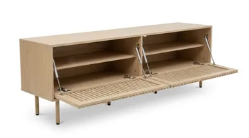 Peyra rillet TV-bænk 200 cm - Eg - Møbler - TV borde & mediemøbler - TV-borde
