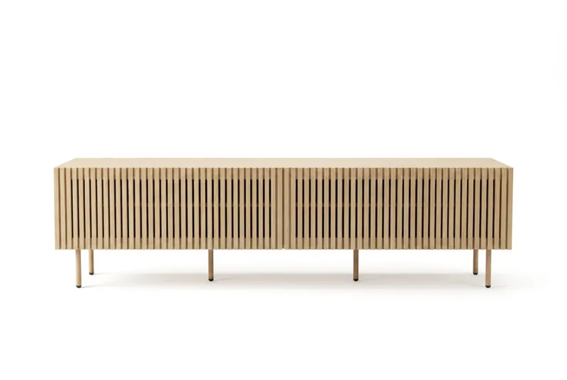 Peyra rillet TV-bænk 200 cm, Eg