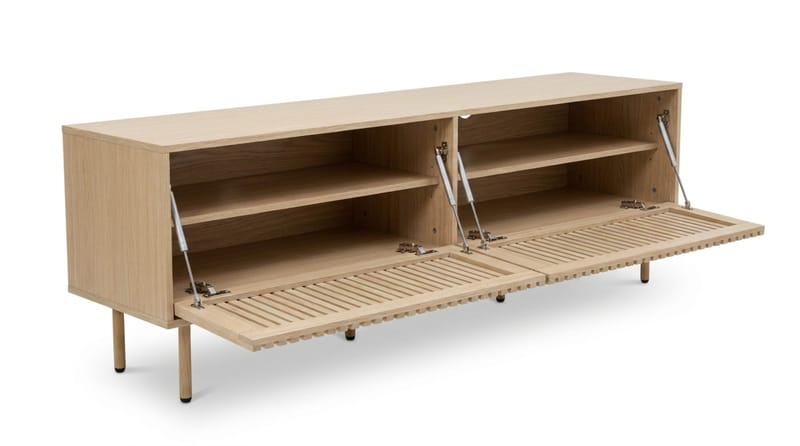 Peyra rillet TV-bænk 200 cm - Natur - Møbler - TV borde & mediemøbler - TV-borde