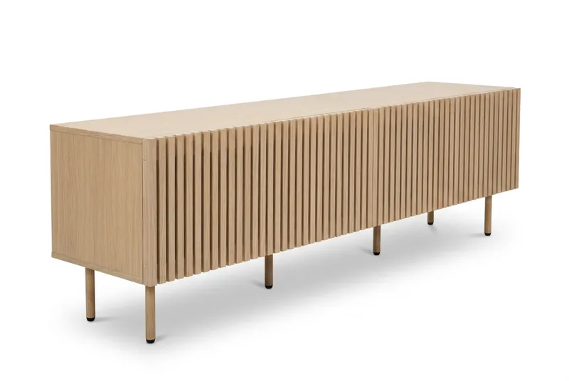 Peyra rillet TV-bænk 200 cm - Natur - Møbler - TV borde & mediemøbler - TV-borde