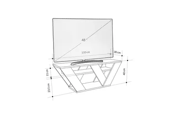 Pipralla Tv-bænk 110 cm - Hvid Marmor - Møbler - TV borde & mediemøbler - TV-borde