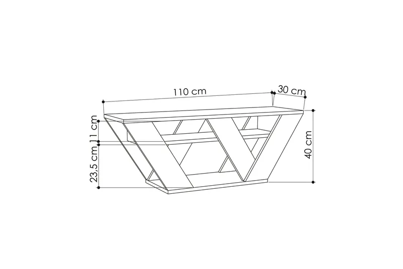 Pipralla Tv-bænk 110 cm - Hvid Marmor - Møbler - TV borde & mediemøbler - TV-borde