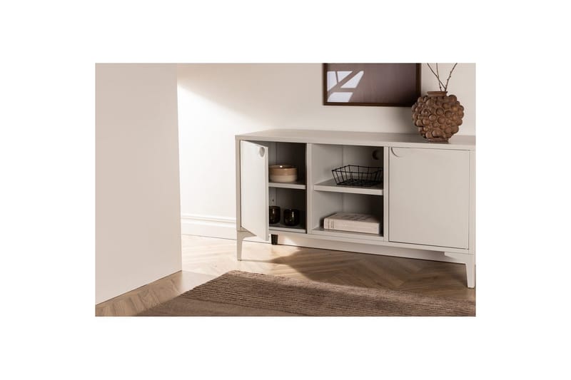 Piring Gulvstående Tv-bænk 120 cm med Opbevaring i Metal - Beige - Møbler - TV borde & mediemøbler - TV-borde