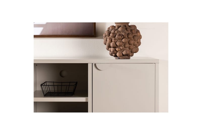Piring Gulvstående Tv-bænk 120 cm med Opbevaring i Metal - Beige - Møbler - TV borde & mediemøbler - TV-borde