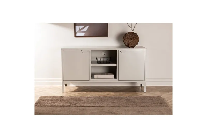 Piring Gulvstående Tv-bænk 120 cm med Opbevaring i Metal - Beige - Møbler - TV borde & mediemøbler - TV-borde