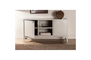 Piring Gulvstående Tv-bænk 120 cm med Opbevaring i Metal - Beige - Møbler - TV borde & mediemøbler - TV-borde