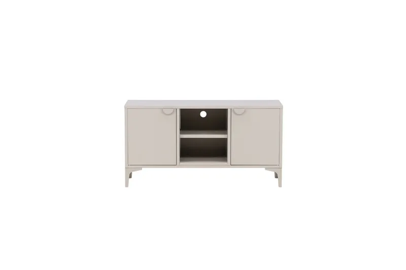 Piring Gulvstående Tv-bænk 120 cm med Opbevaring i Metal, Beige