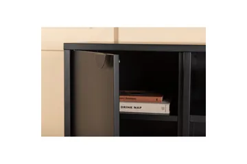 Piring Gulvstående TV-bænk 120 cm med Opbevaring i Metal - Sort - Møbler - TV borde & mediemøbler - TV-borde