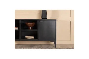 Piring Gulvstående TV-bænk 120 cm med Opbevaring i Metal - Sort - Møbler - TV borde & mediemøbler - TV-borde
