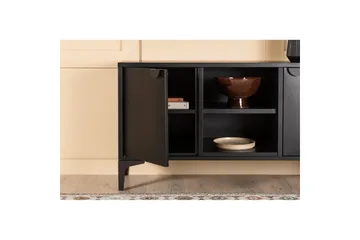 Piring Gulvstående TV-bænk 120 cm med Opbevaring i Metal - Sort - Møbler - TV borde & mediemøbler - TV-borde