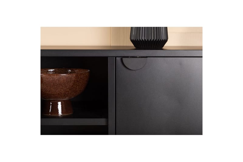 Piring Gulvstående TV-bænk 120 cm med Opbevaring i Metal - Sort - Møbler - TV borde & mediemøbler - TV-borde