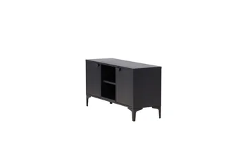 Piring Gulvstående TV-bænk 120 cm med Opbevaring i Metal - Sort - Møbler - TV borde & mediemøbler - TV-borde