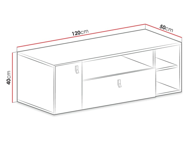 Planeta Fritstående Tv-bord 120 cm med Opbevaring i Malet Træ - Hvid - Møbler - TV borde & mediemøbler - TV-borde