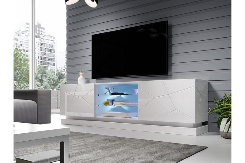 Qiu TV-bænk 200 cm - Hvid - Møbler - TV borde & mediemøbler - TV-borde