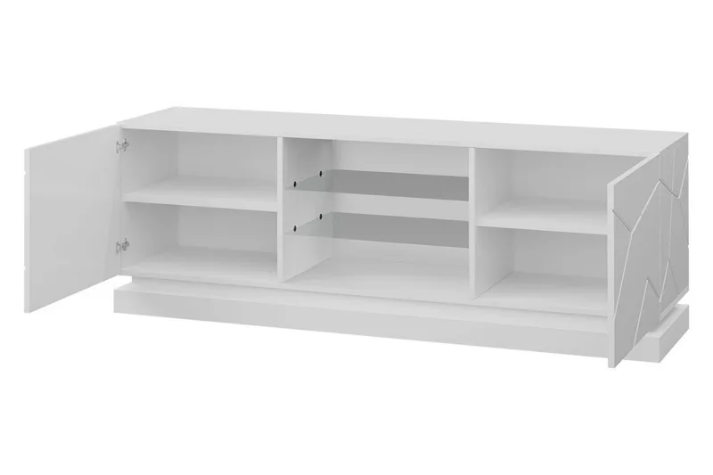 Qiu TV-Bord 40x160 cm LED-belysning - Hvid/Højglans - Møbler - TV borde & mediemøbler - TV-borde