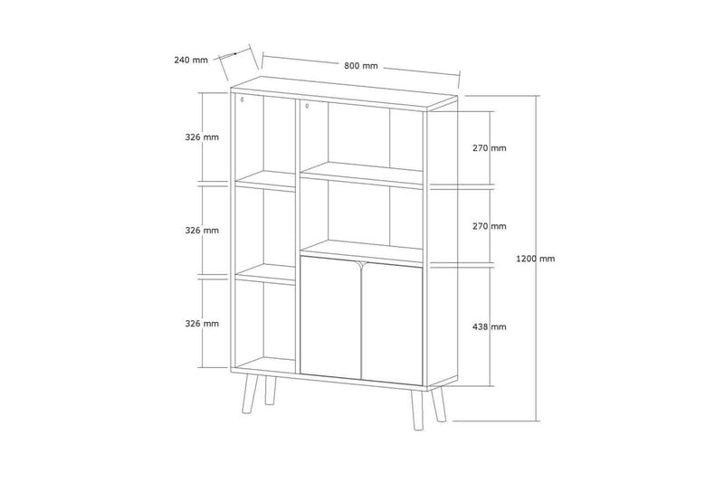 Quorana Bogreol 25 cm - Hvid - Opbevaring - Hylder & Reoler - Bogreol