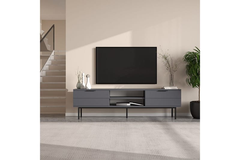 Ranjit Tv-bænk 180 cm - Antracit - Møbler - TV borde & mediemøbler - TV-borde