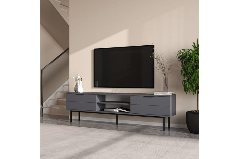 Ranjit Tv-bænk 180 cm - Antracit - Møbler - TV borde & mediemøbler - TV-borde