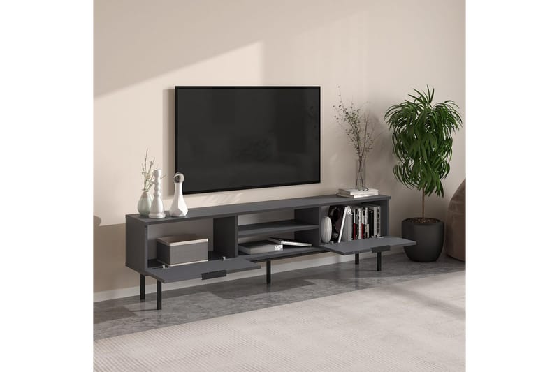 Ranjit Tv-bænk 180 cm - Antracit - Møbler - TV borde & mediemøbler - TV-borde