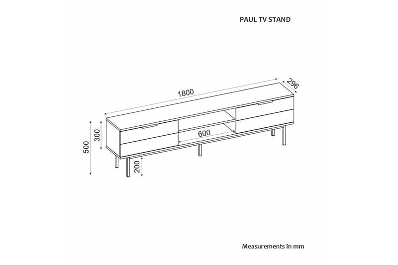 Ranjit Tv-bænk 180 cm - Natur - Møbler - TV borde & mediemøbler - TV-borde
