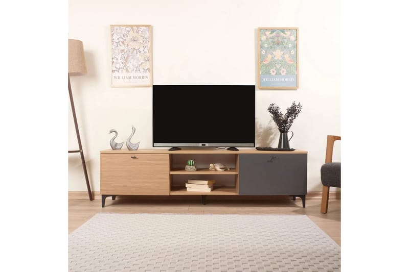 Ranko Tv-bord 180 cm - Antracit - Møbler - TV borde & mediemøbler - TV-borde