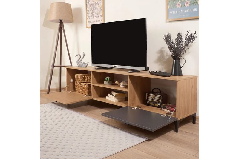 Ranko Tv-bord 180 cm - Antracit - Møbler - TV borde & mediemøbler - TV-borde